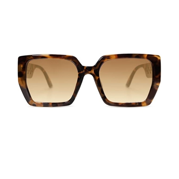 Tortoise Brown Polarized Sunglasses for Men Women Stylish Trendy Square Shades - Picture 2 of 4